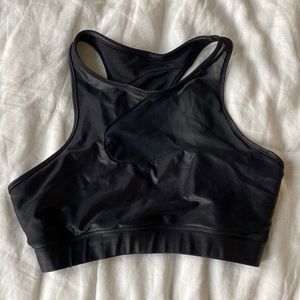 Carbon 38 mesh detail sports bra